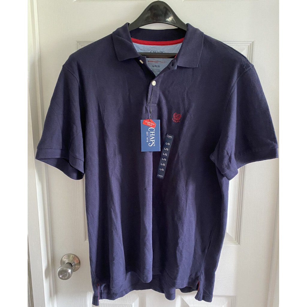 Nwt Men Chaps Everyday Polo Shirt Size Large Navy